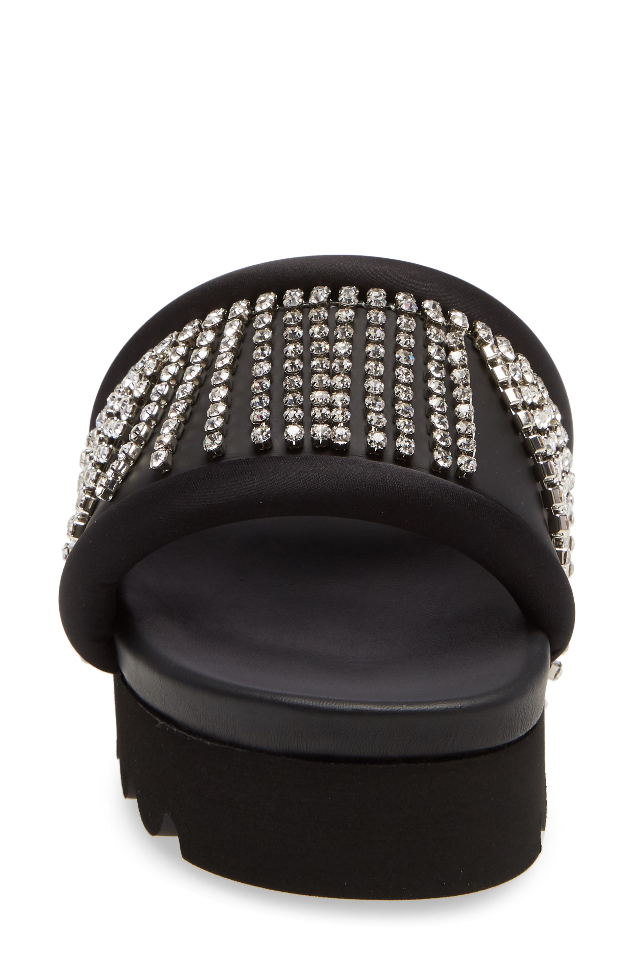 Area Crystal Fringe Platform Slide Sandal, Alternate, color, 