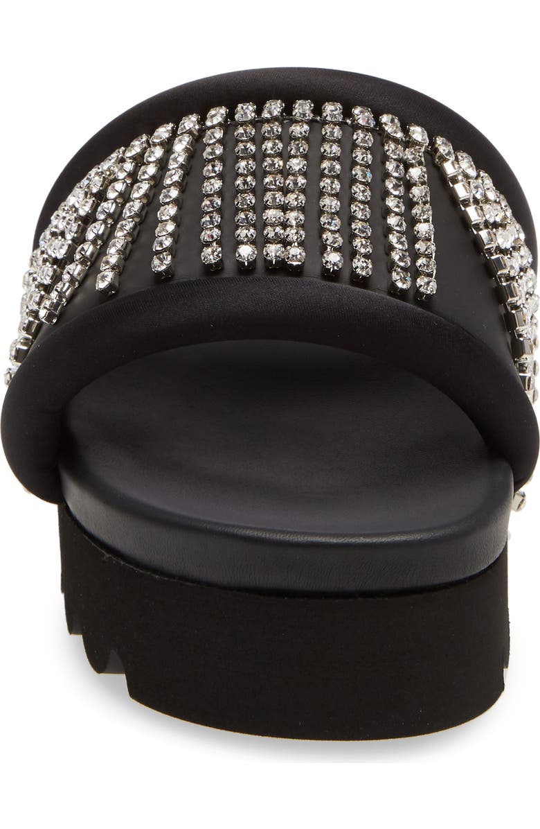 Area Crystal Fringe Platform Slide Sandal, Alternate, color,