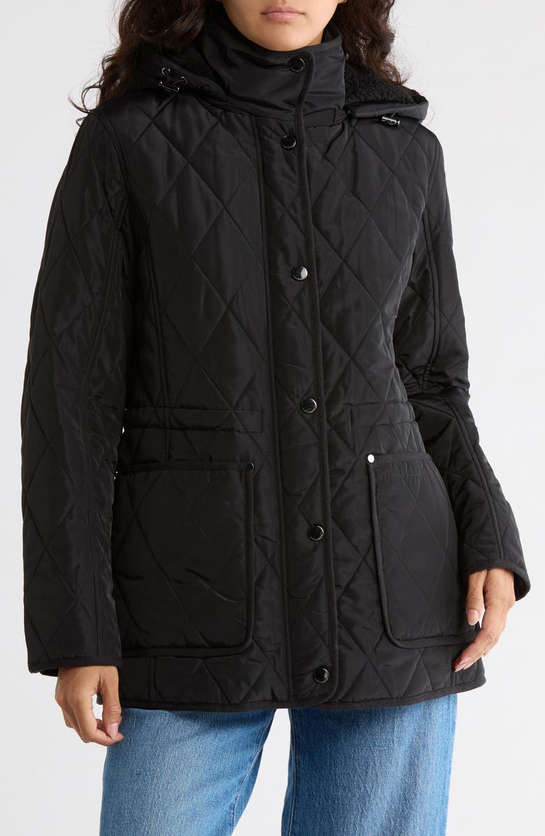 Lucky Brand Missy Diamond Quilt Puffer Jacket, Main, color, Black