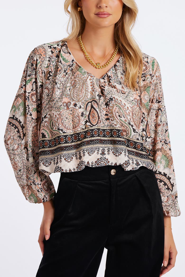 Maude Bubble Sleeve Top, Main, color, Chelsea Print