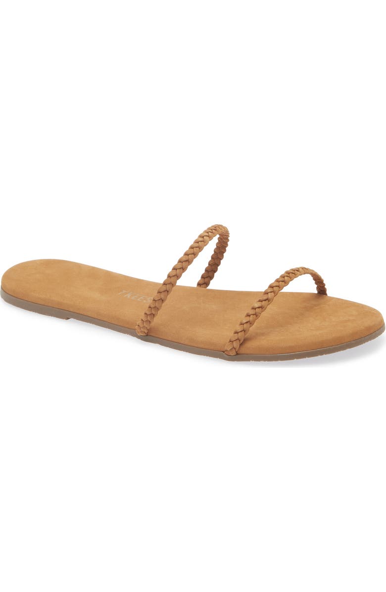 TKEES Gemma Braid Slide Sandal, Main, color, Camel