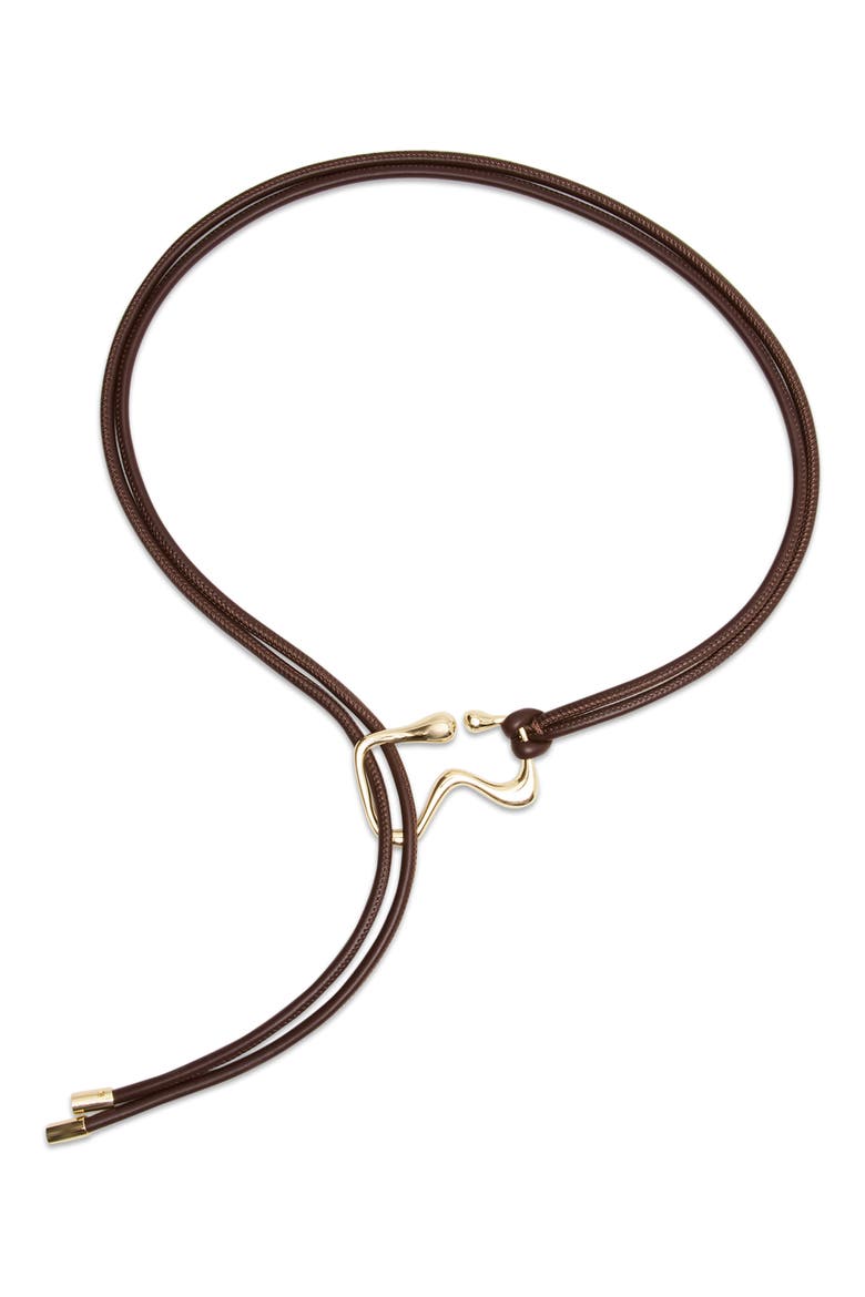 Faux Leather Belt, Main, color, CHOCOLATE