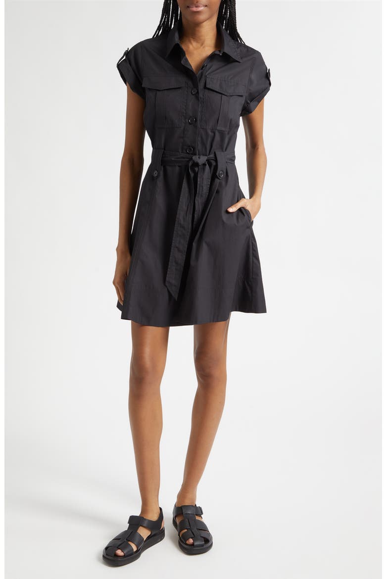 Azora Poplin Shirtdress, Main, color, BLACK