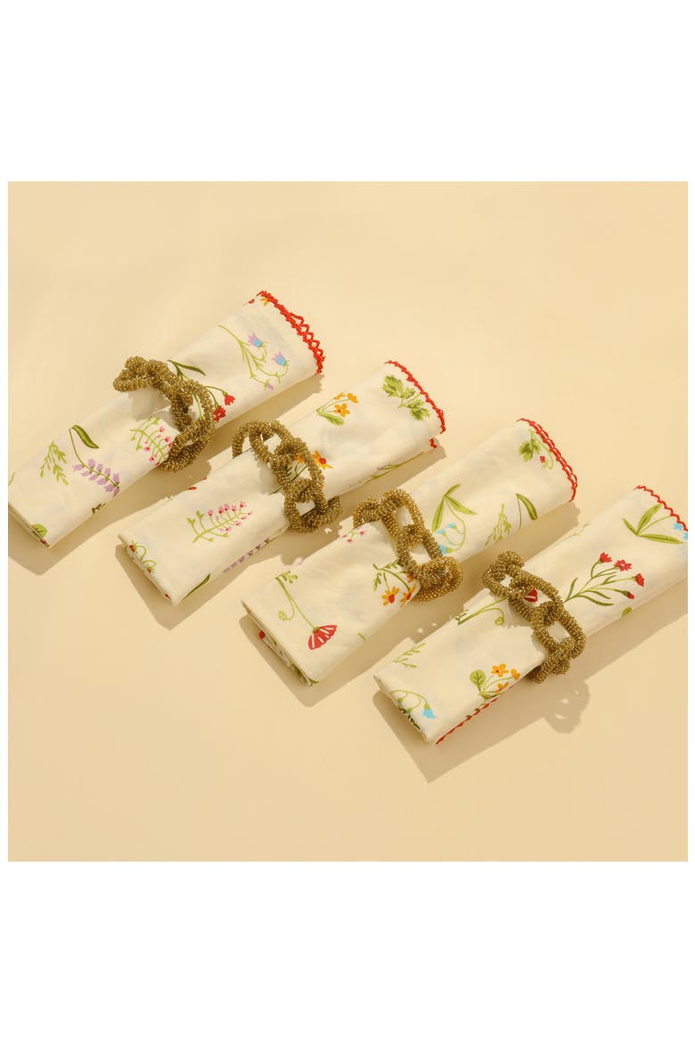 Golden Chain Set of 4 Napkin Rings, Alternate, color, GOLD