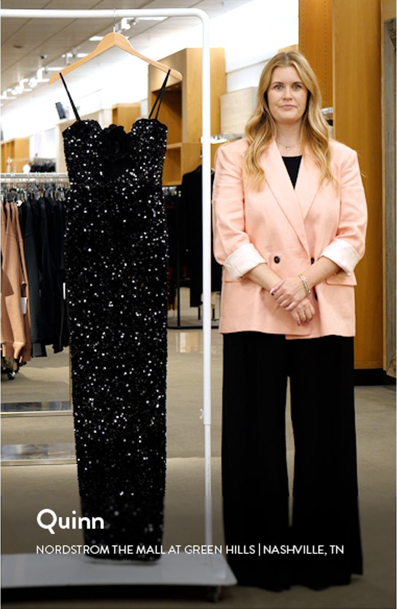 Lyla Sequin Cutout Gown, sales video thumbnail