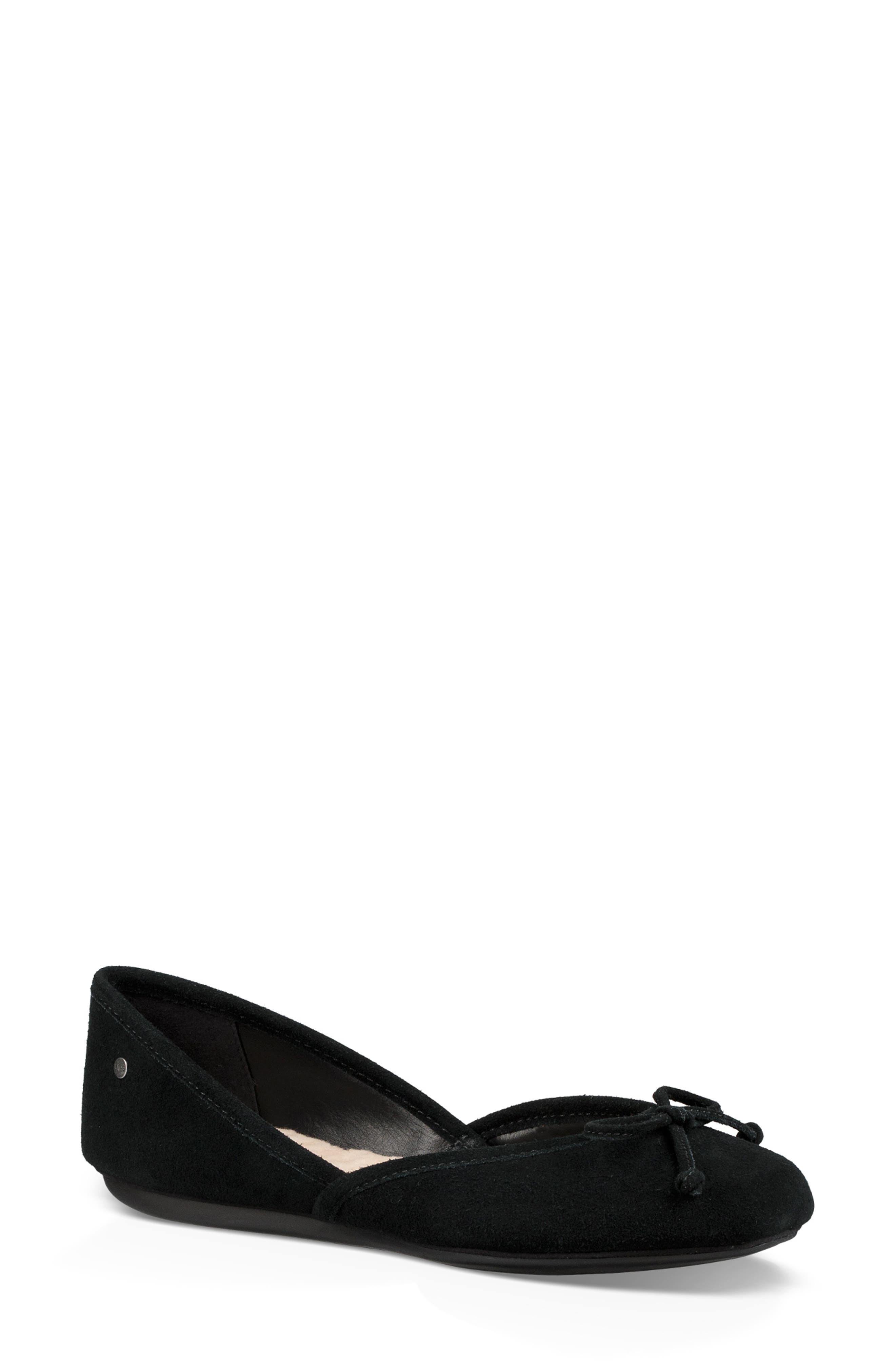 Lena Flat, Main, color, BLACK SUEDE