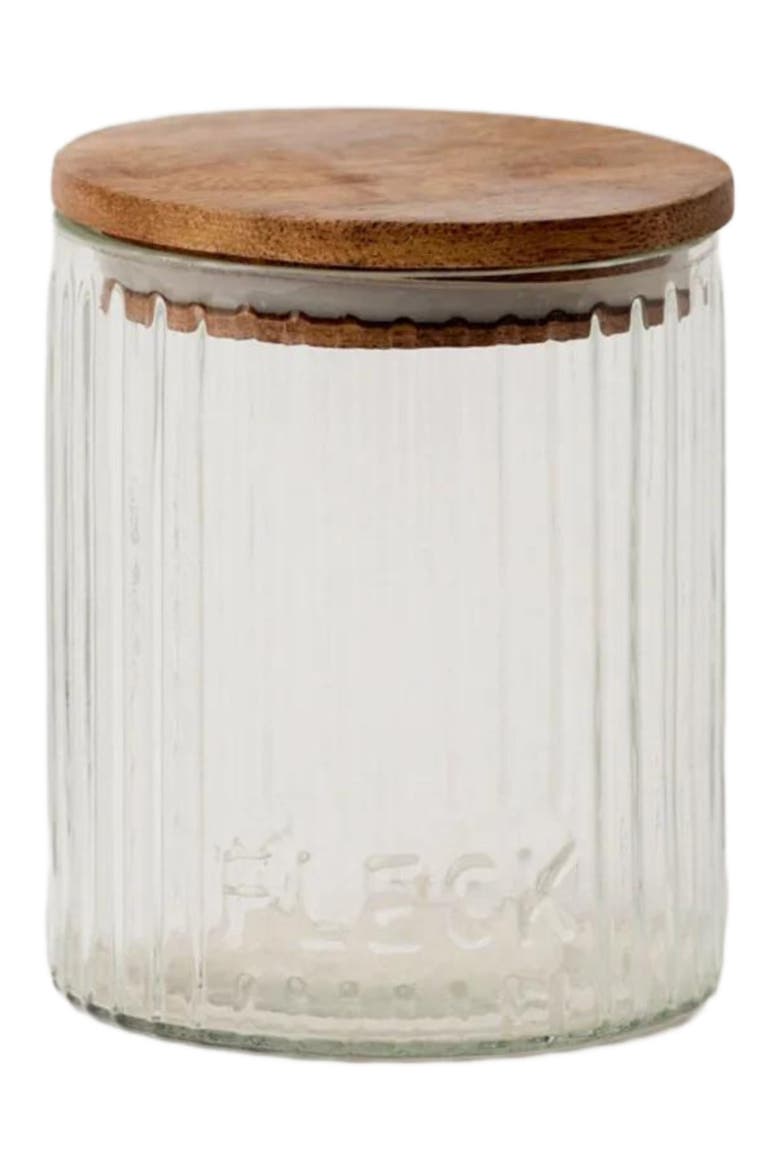 Fluted Glass Storage Jars Set of 3, Alternate, color, Clear