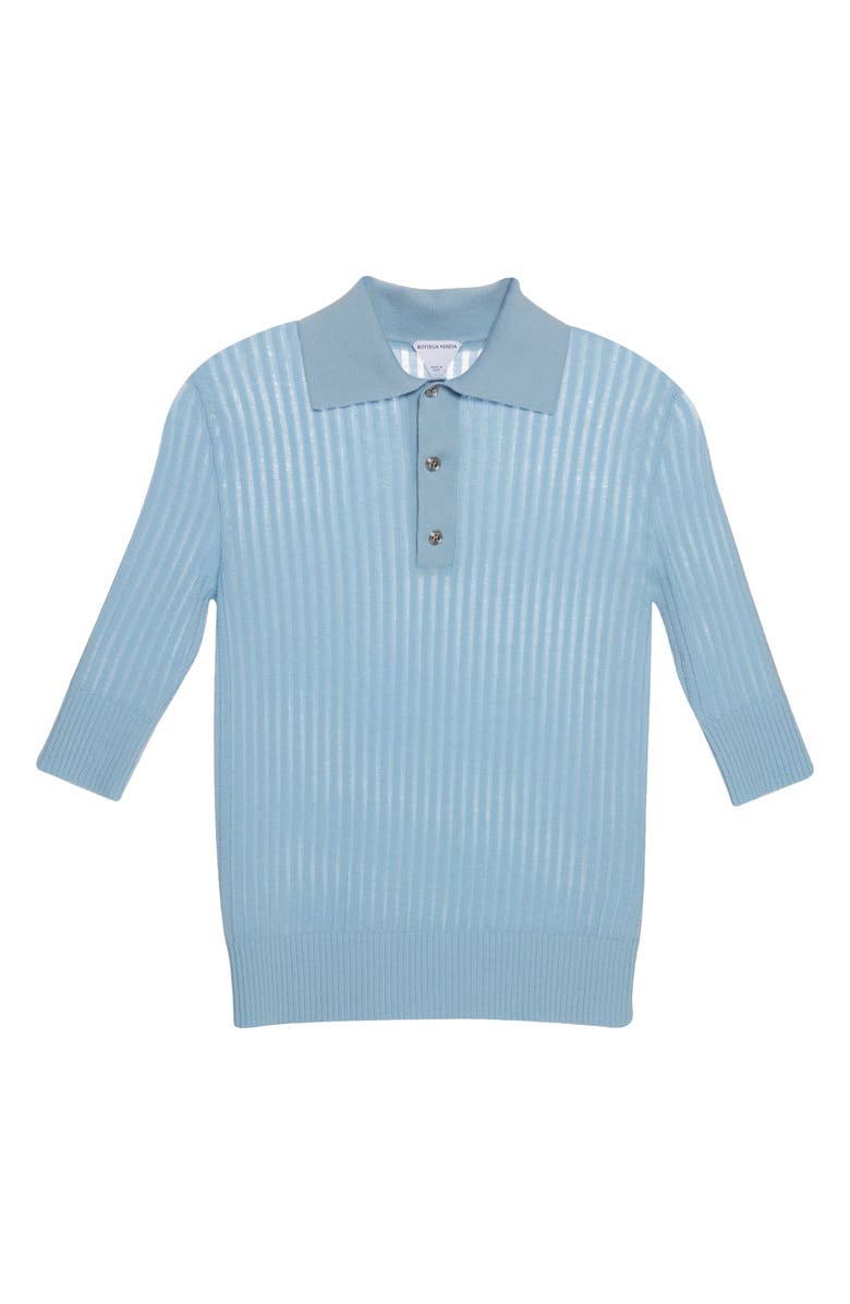 Bottega Veneta Wool Rib Polo Sweater, Alternate, color, 