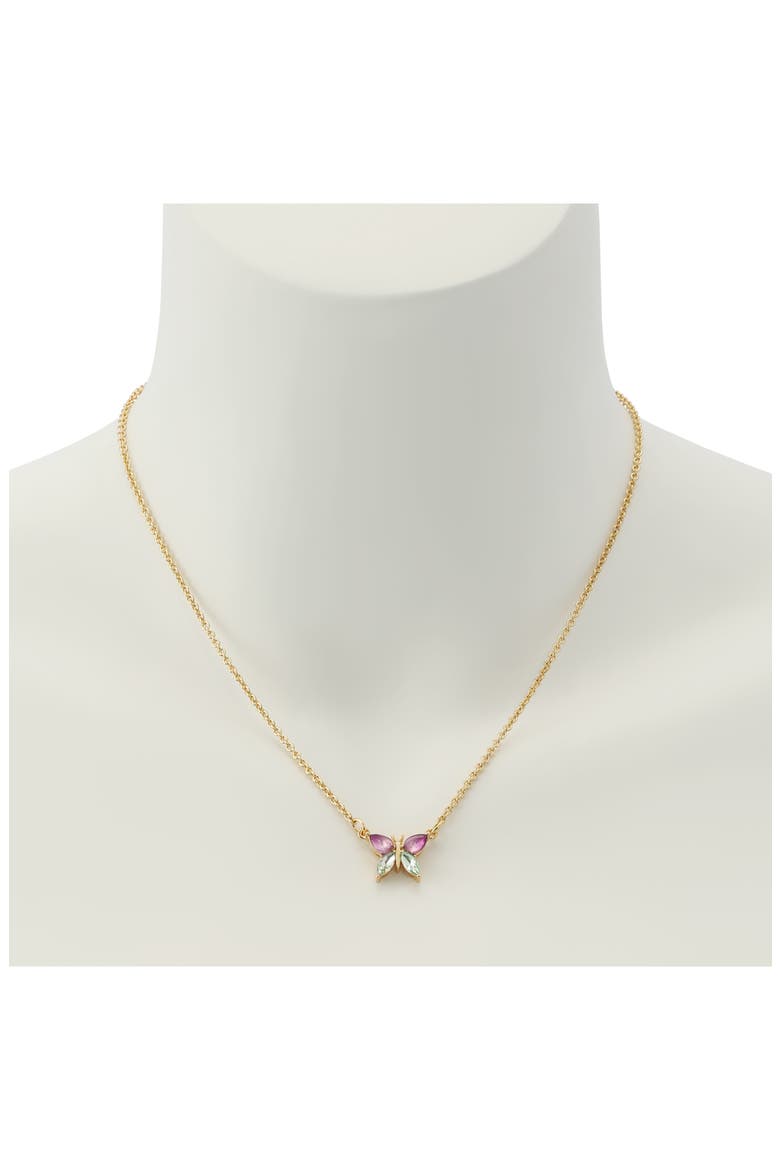 Butterfly Pendant Necklace, Alternate, color, PINK