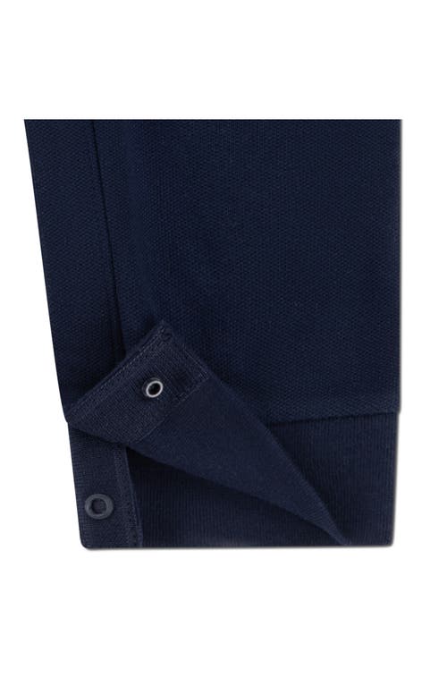 Lacoste Polo Collar Stretch Cotton Piqué Romper In Black