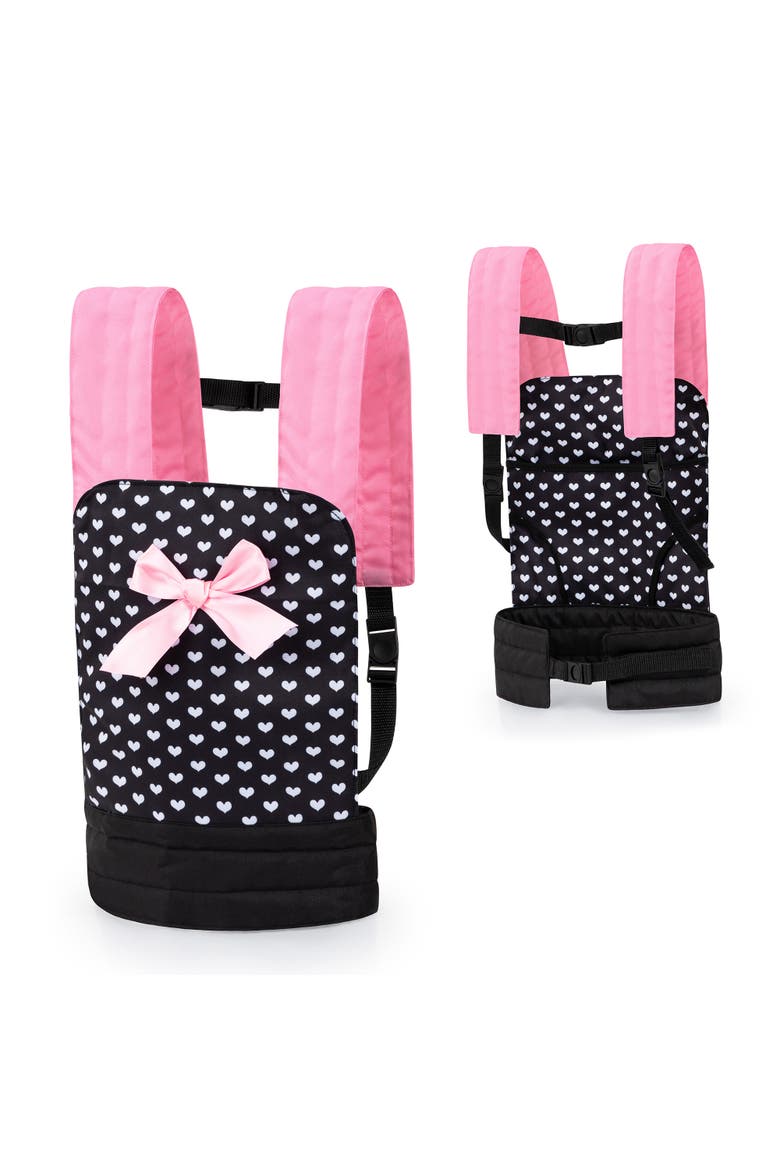 Carrier, Black, Pink, Hearts for Carrying Dolls Up to 18 Inch, Main, color, Multicolored