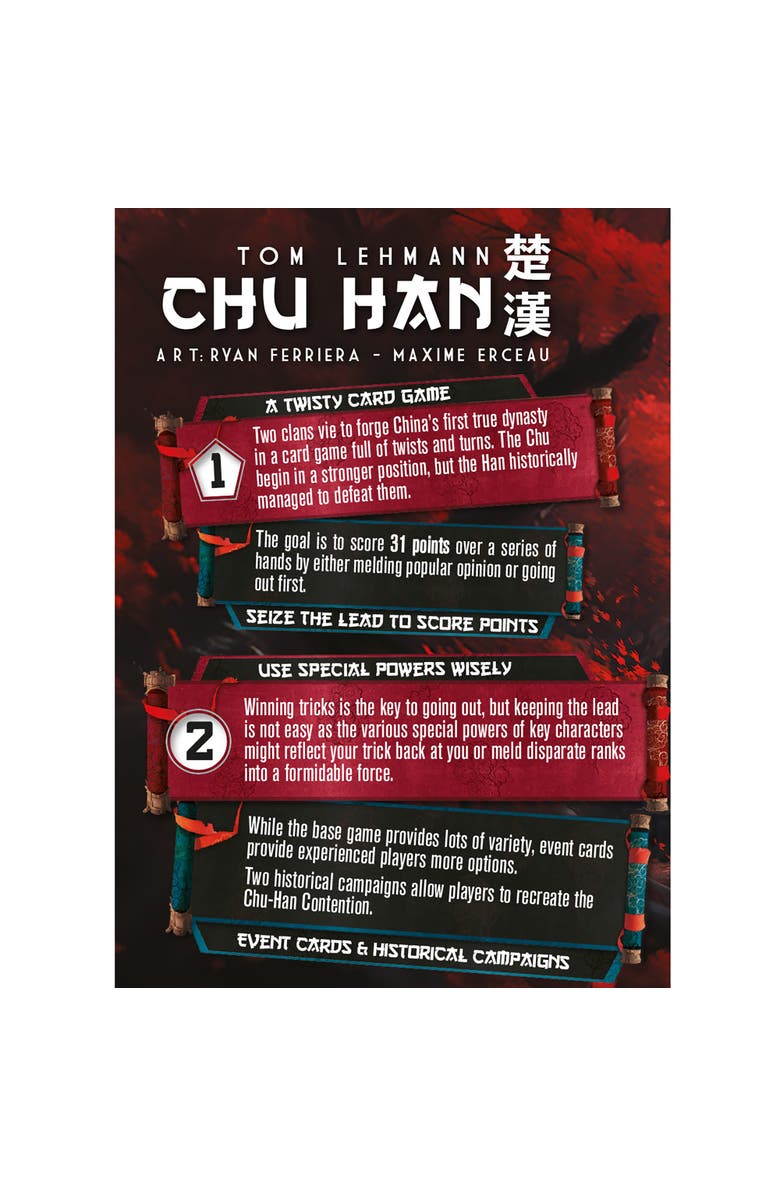 Matagot Chu Han Strategy Card Game, Area Control Deckbuilder, Ages 12+, Alternate, color, Multicolored