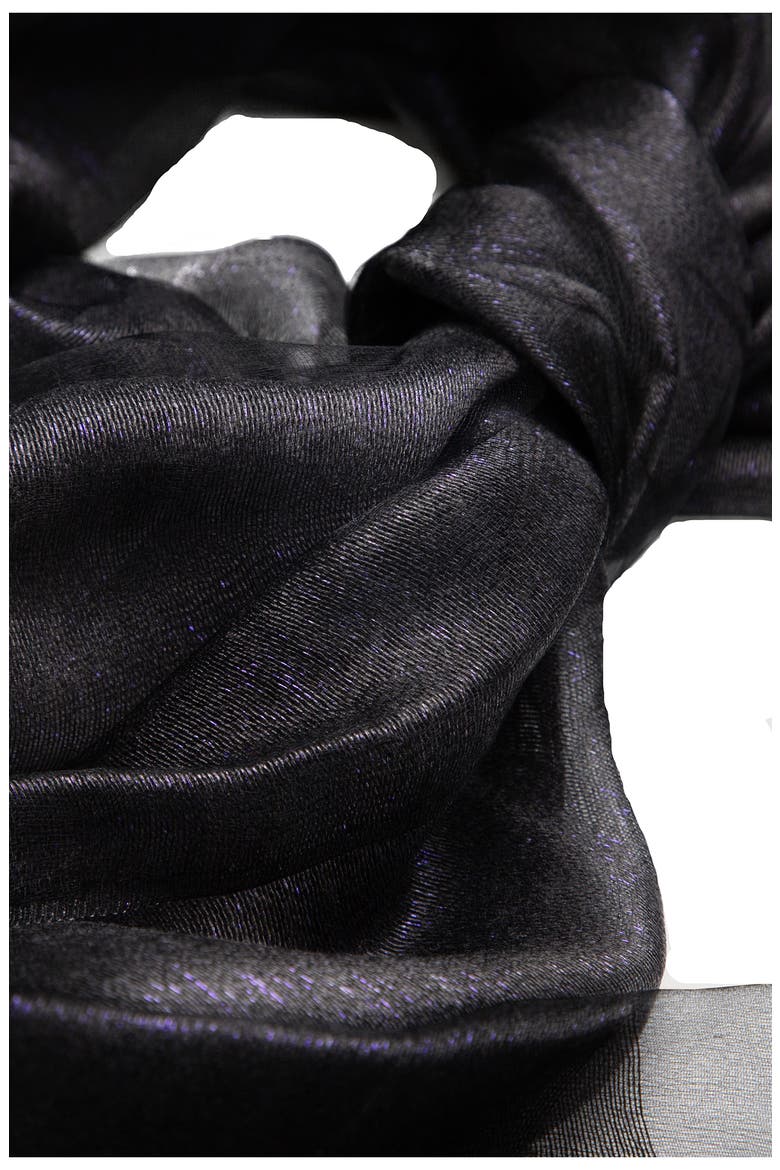 Sheer Silk Scarf, Alternate, color, NAVY