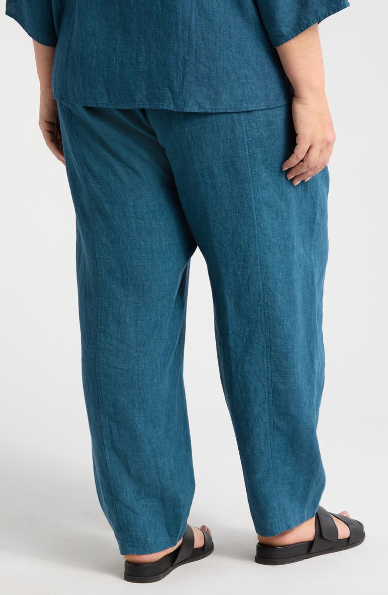 Eileen Fisher Pleated Organic Linen Lantern Pants, Alternate, color, Harbor
