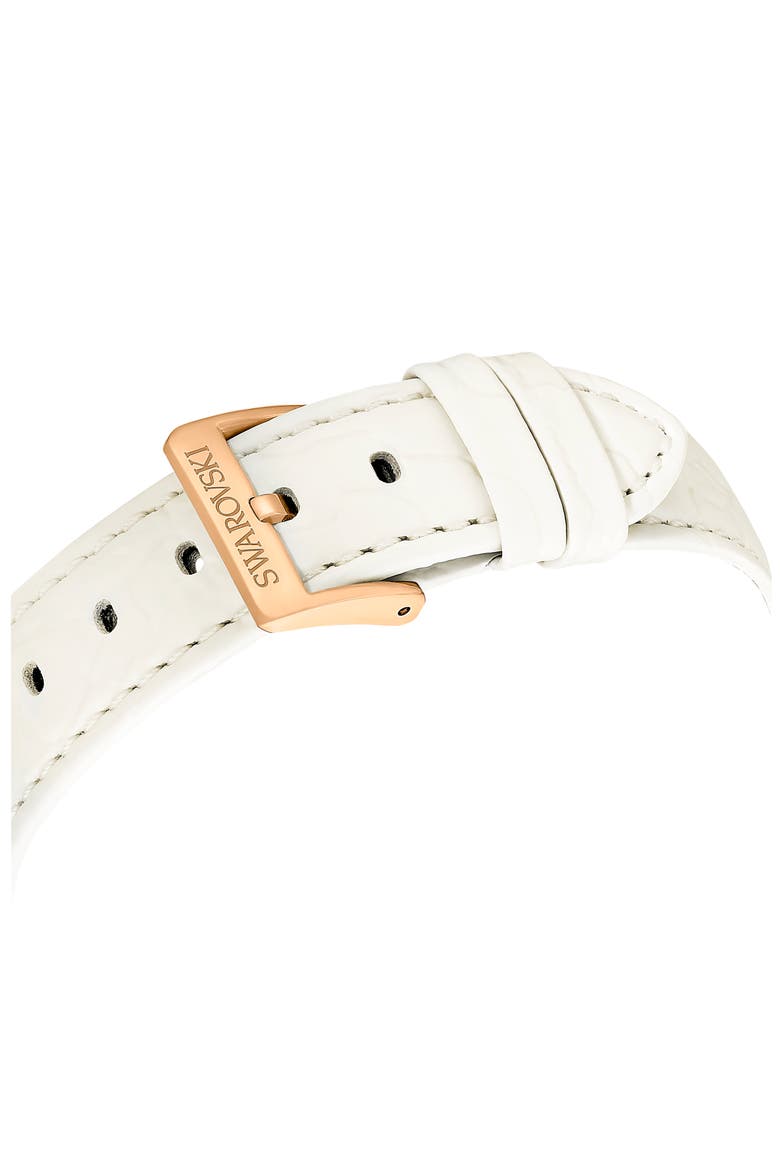 Octea Chronograph Leather Strap Watch, 37mm, Alternate, color, WHITE