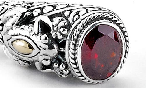 Samuel B. Semiprecious Stone Textured Frog Bangle Bracelet In Burgundy
