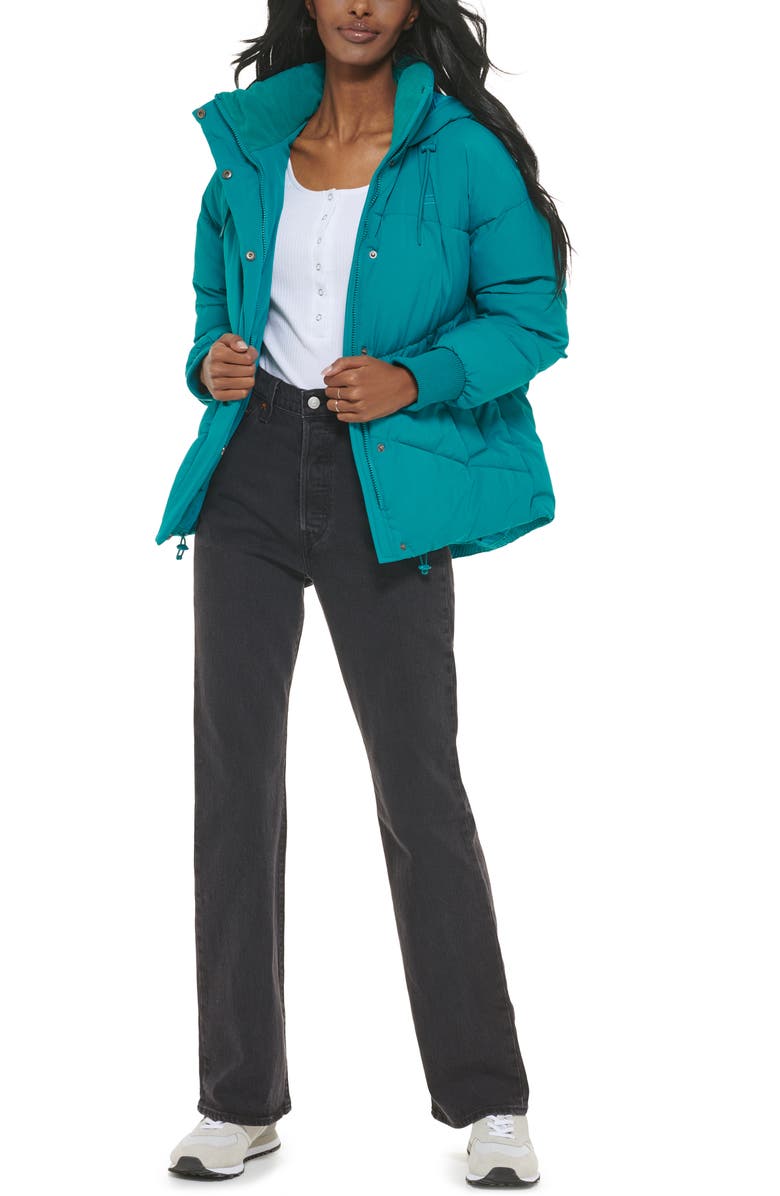 Levi's Quilted Puffer Jacket, Alternate, color, Teal