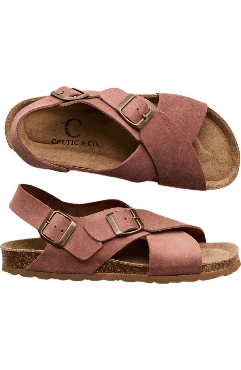Celtic & Co. Crossover Buckle Sandal, Alternate, color, Terracotta