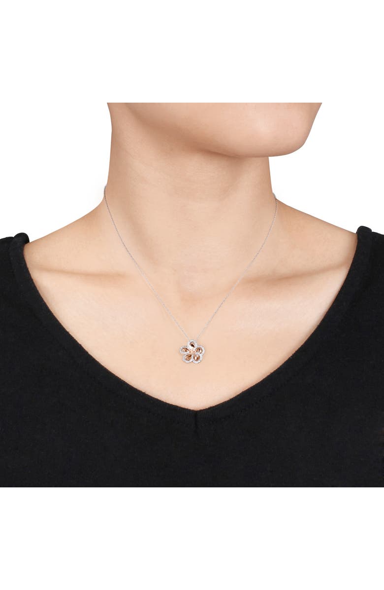 Julianna B. Diamond Flower Pendant Necklace 10k, Alternate, color, 