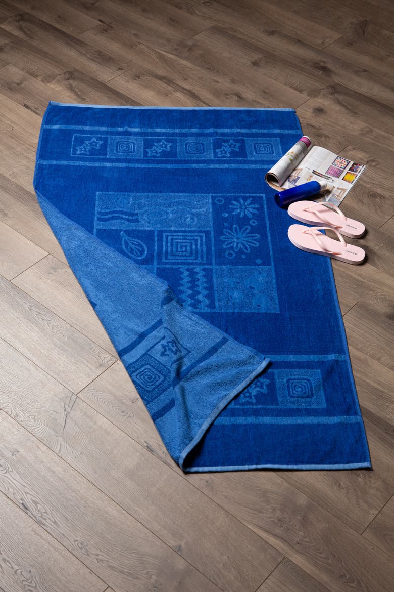 Double Jacquard Square Beach Towel 36x64", Alternate, color, Blue