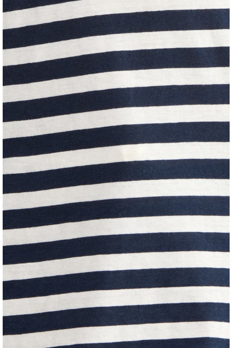 Jada Striped Organic Cotton Short Sleeve Pajamas, Alternate, color, DEEP NAVY/ CREAM STRIPE