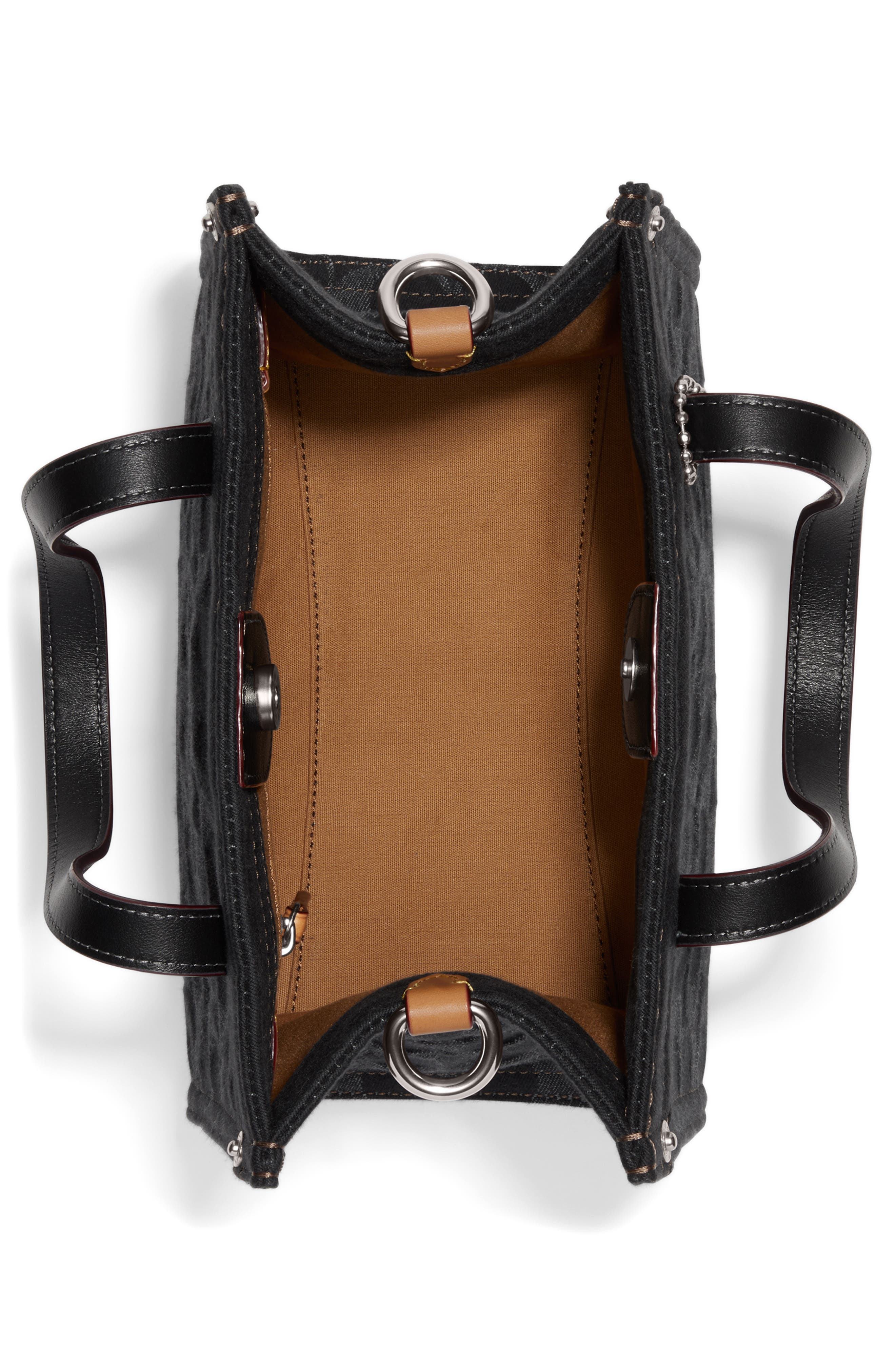 Signature Washed Denim Field Tote, Alternate, color, BLACK DENIM