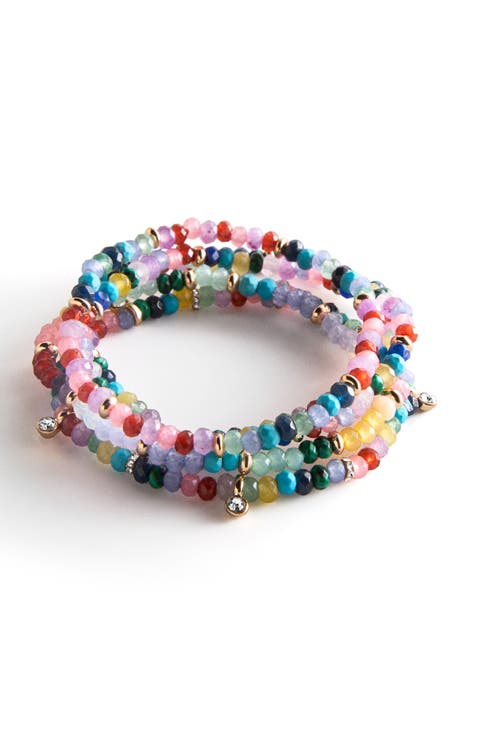 Set of 5 Beaded Stretch Bracelets