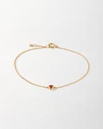 Edge of Ember Solid Gold Heart Ruby Bracelet
