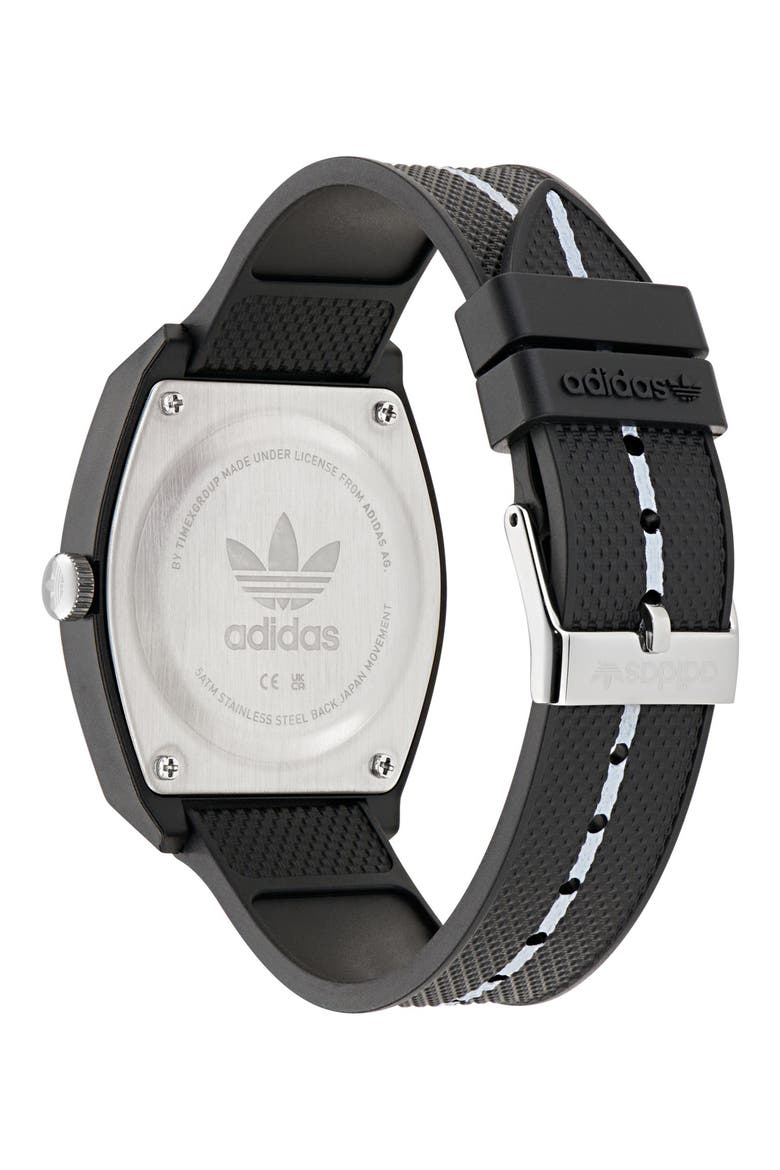 AO Street Project 2 Graphic Dial Resin Strap Watch, 38mm, Alternate, color, BLACK