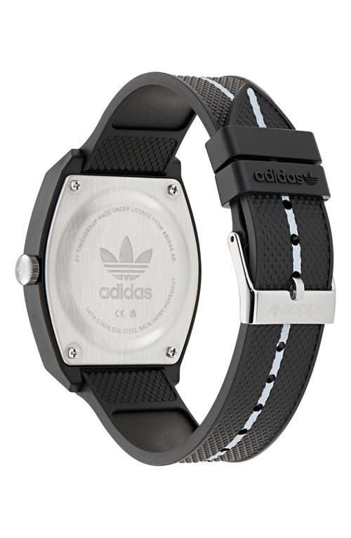 Adidas Originals Adidas Ao Street Project 2 Graphic Dial Resin Strap Watch, 38mm In Black