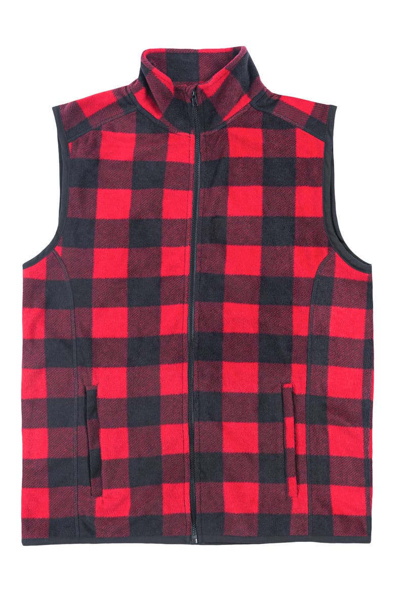 Polar Fleece Vest, Main, color, RED/ BLACK