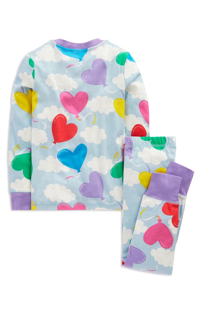 Mini Boden Kids' Heart Print Glow in the Dark Fitted Two-Piece Pajamas, Alternate, color,