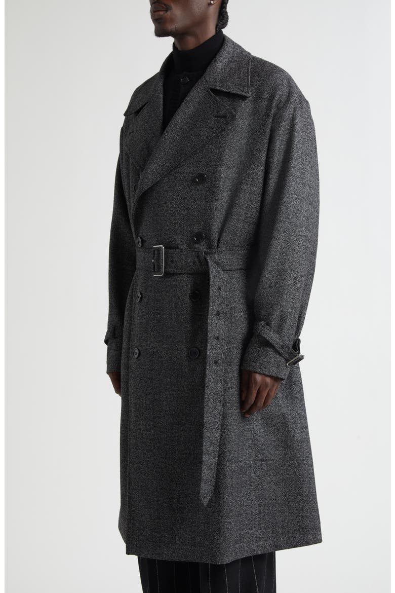 Virgin Wool Blend Trench Coat, Alternate, color, S8031 FANTASIA NON STAMPA