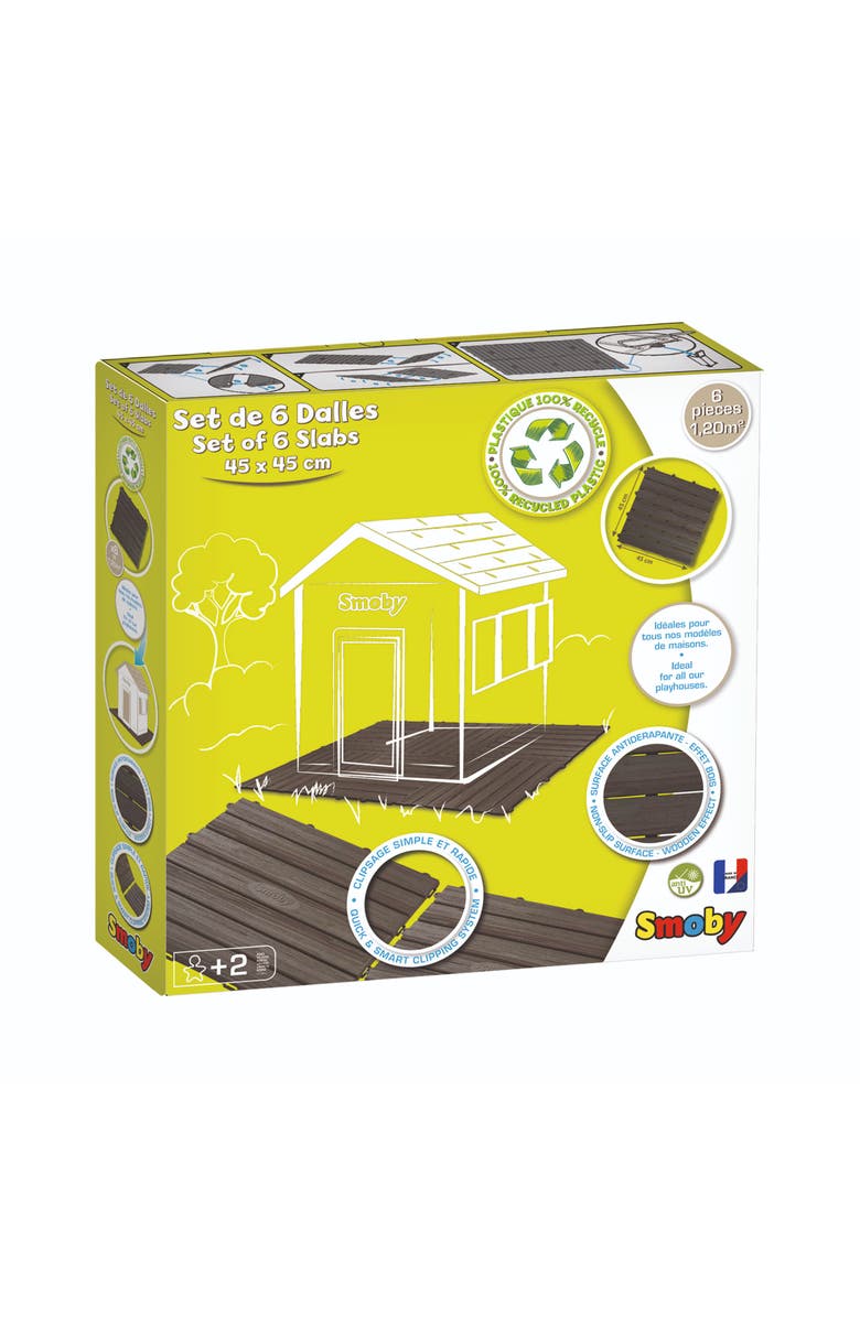 Smoby Toys Set of 6 Playhouse Floor Tiles, Alternate, color, Brown