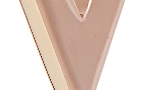 Savvy Cie Jewels 18k Rose Gold Plated Linear Earrings In Pink