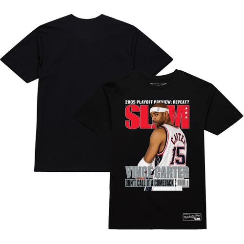 Mitchell & Ness Unisex  Vince Carter Black New Jersey Nets Don't Call It A Comeback Slam Cover T-shir