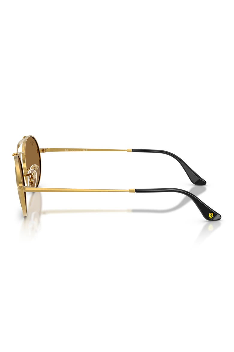 54mm Ferrari Oval Sunglasses, Alternate, color, LEGEND GOLD / BROWN