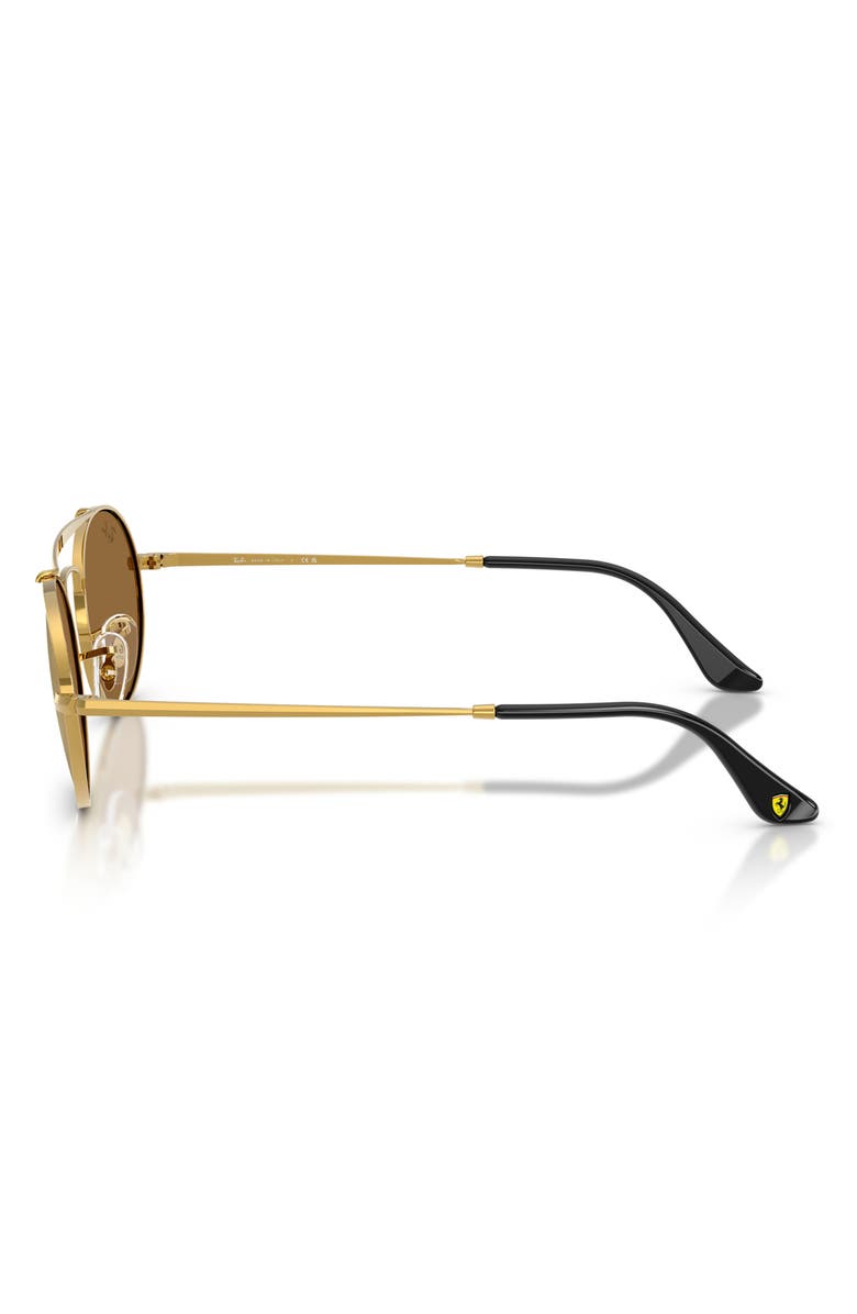 Ray-Ban 54mm Ferrari Oval Sunglasses, Alternate, color, Legend Gold / Brown