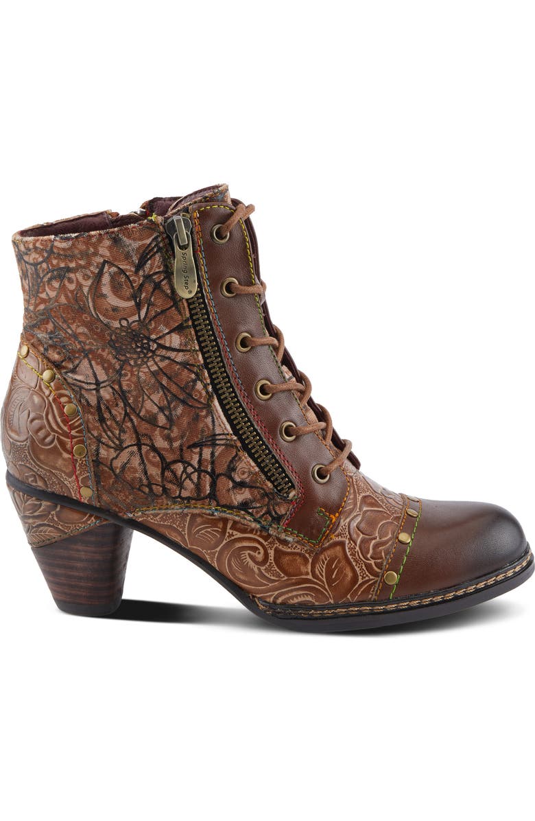 L
Artiste by Spring Step Avyanna Cap Toe Bootie, Alternate, color, Medium Brown Multi
