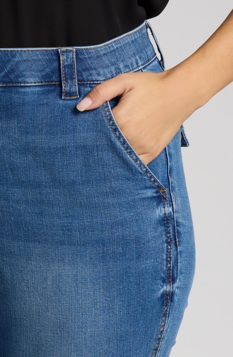 Wit & Wisdom Skyrise Double Side Seam Bootcut Jeans, Alternate, color, Mid Blue