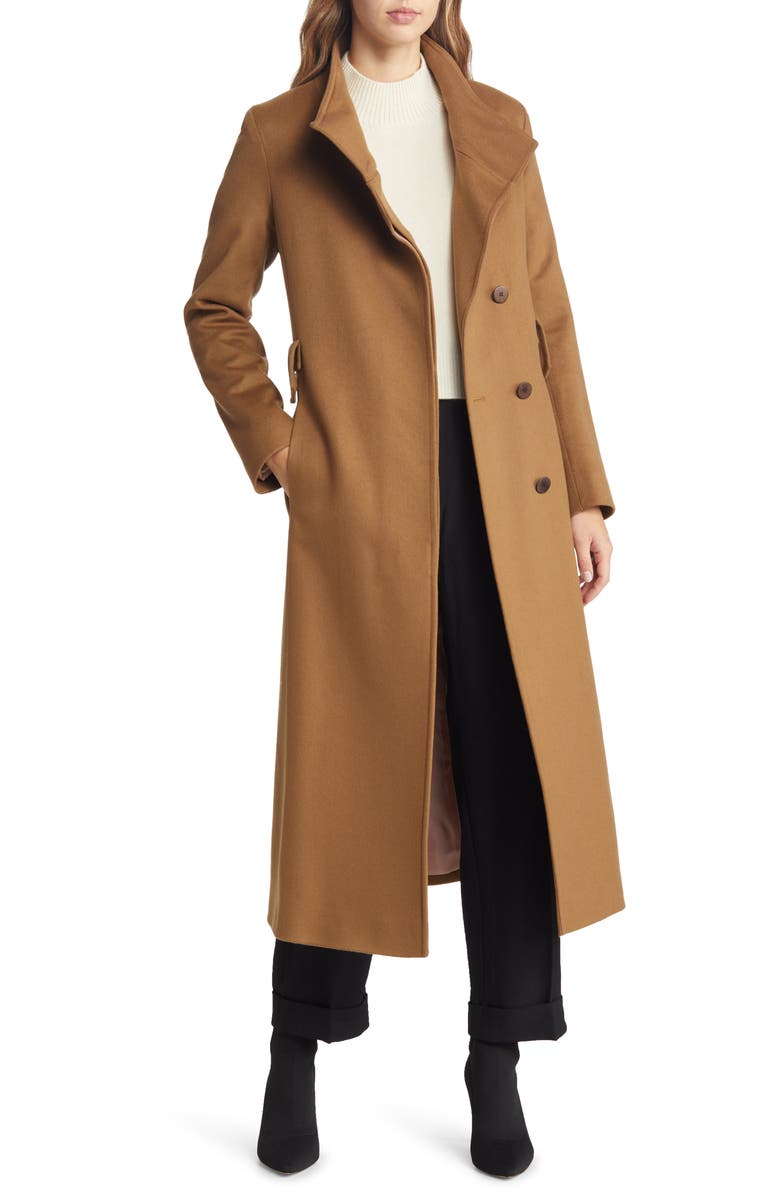 Fleurette Hudson Belted Long Wool Coat, Alternate, color,