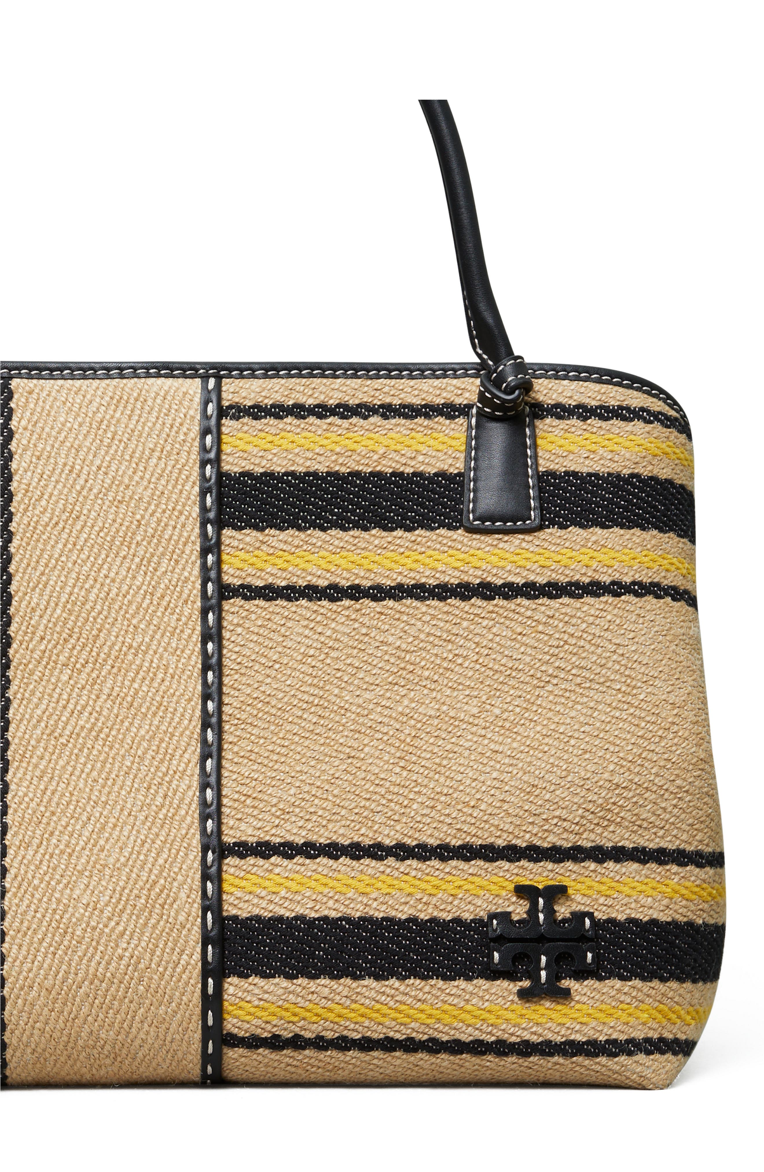 Tory Burch McGraw Stripe Canvas Tote, Alternate, color, 