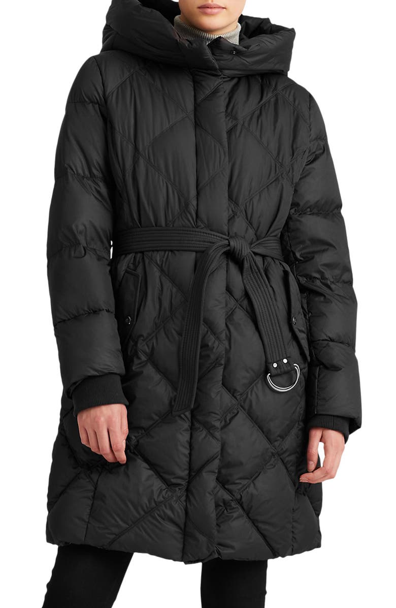 Lauren Ralph Lauren Diamond Quilted Down Puffer Coat, Main, color, 