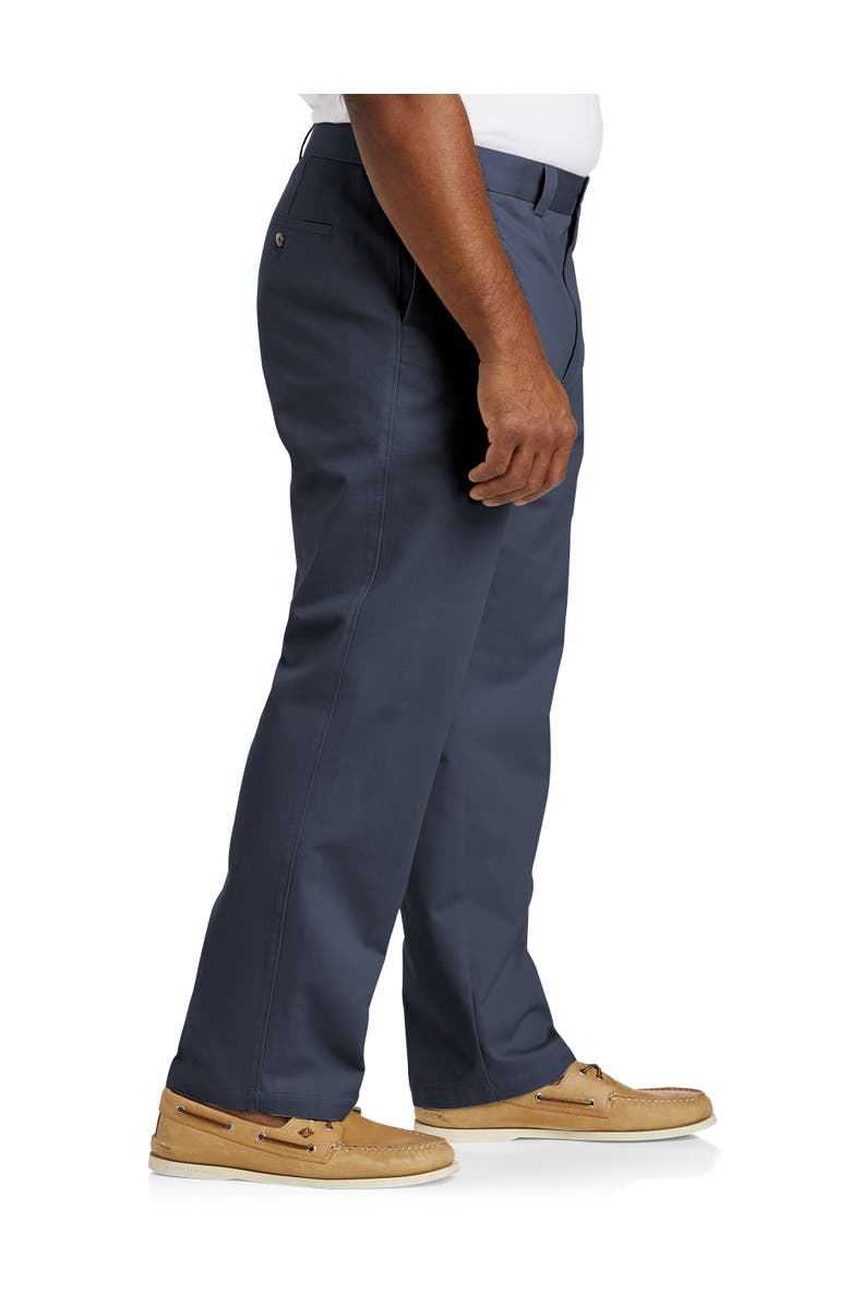 B+T Essentials Big & Tall Flat-Front Twill Pants, Alternate, color, Navy