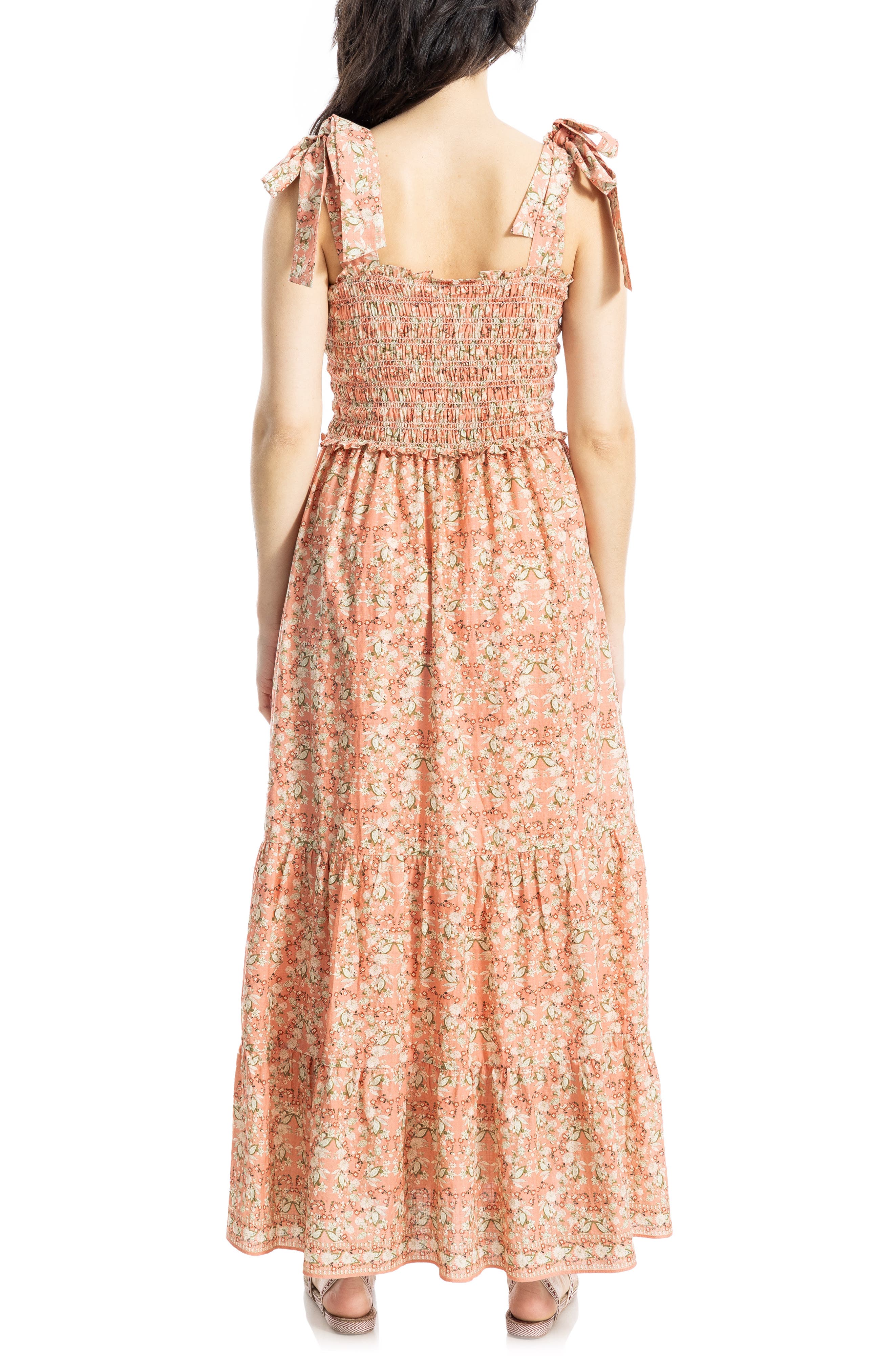 Tie Strap Smocked Tiered Sundress - image 4