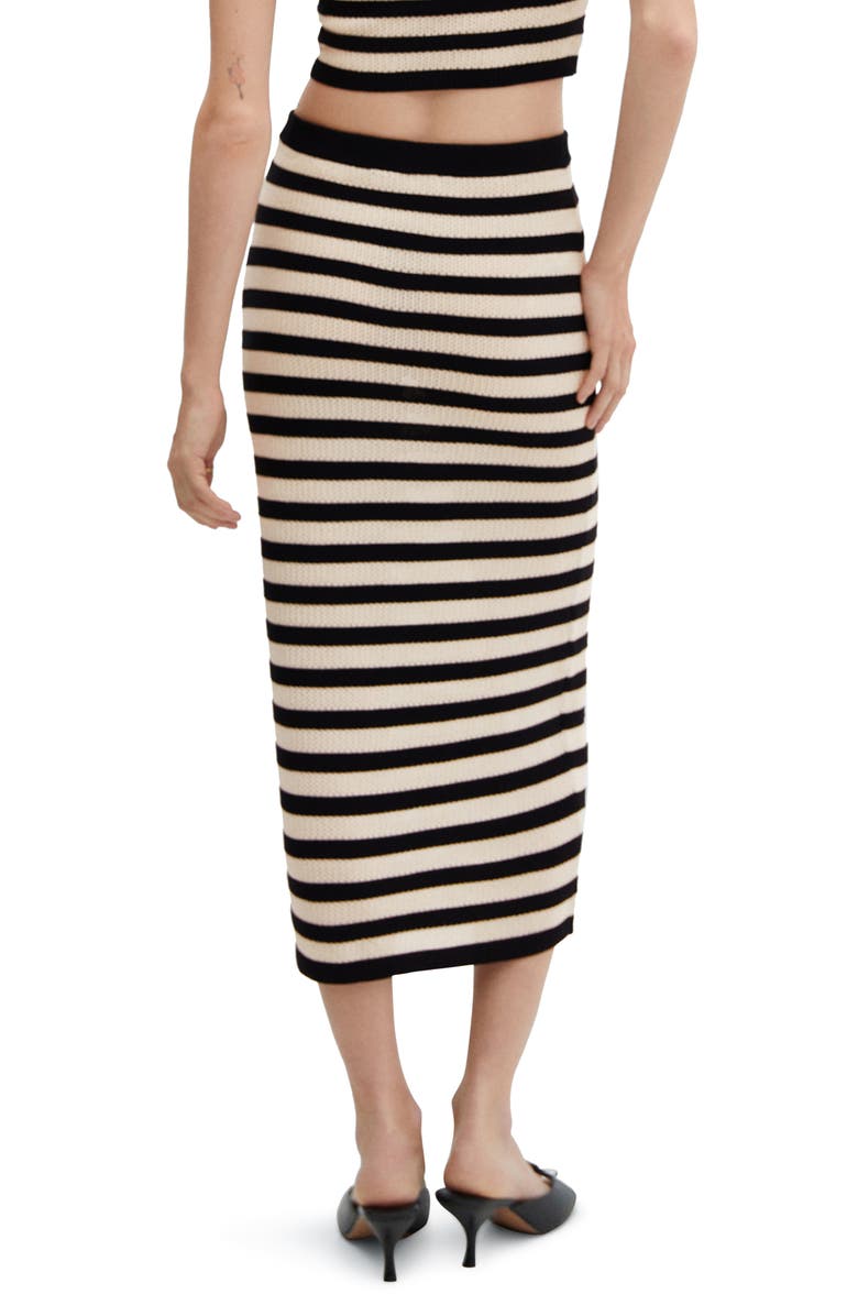 MANGO Stripe Open Stitch Knit Midi Skirt, Alternate, color,