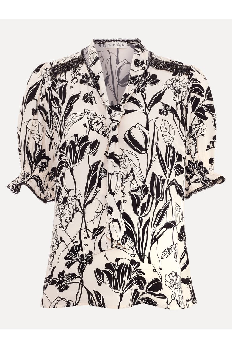 Aisra Lace Blouse, Alternate, color, Black/Ivory