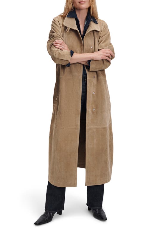 Rag & Bone Marlene Suede Trench Coat In Tan