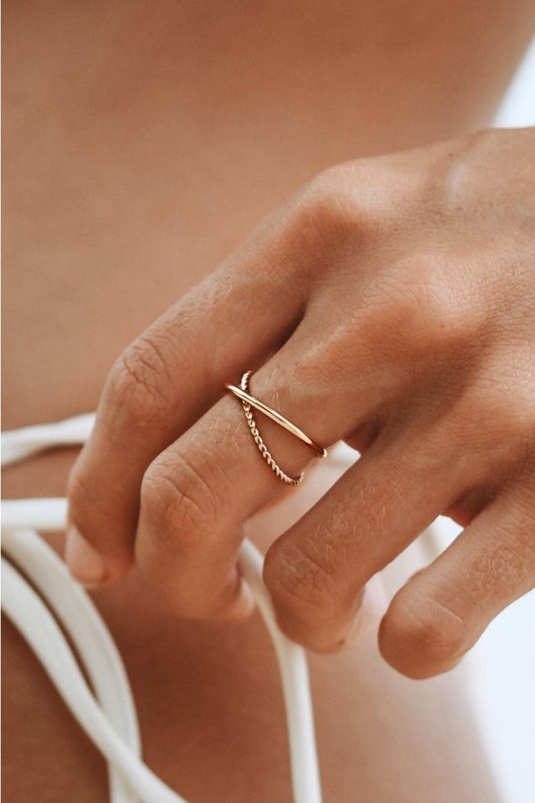 Harmony Double Ring, Alternate, color, Gold