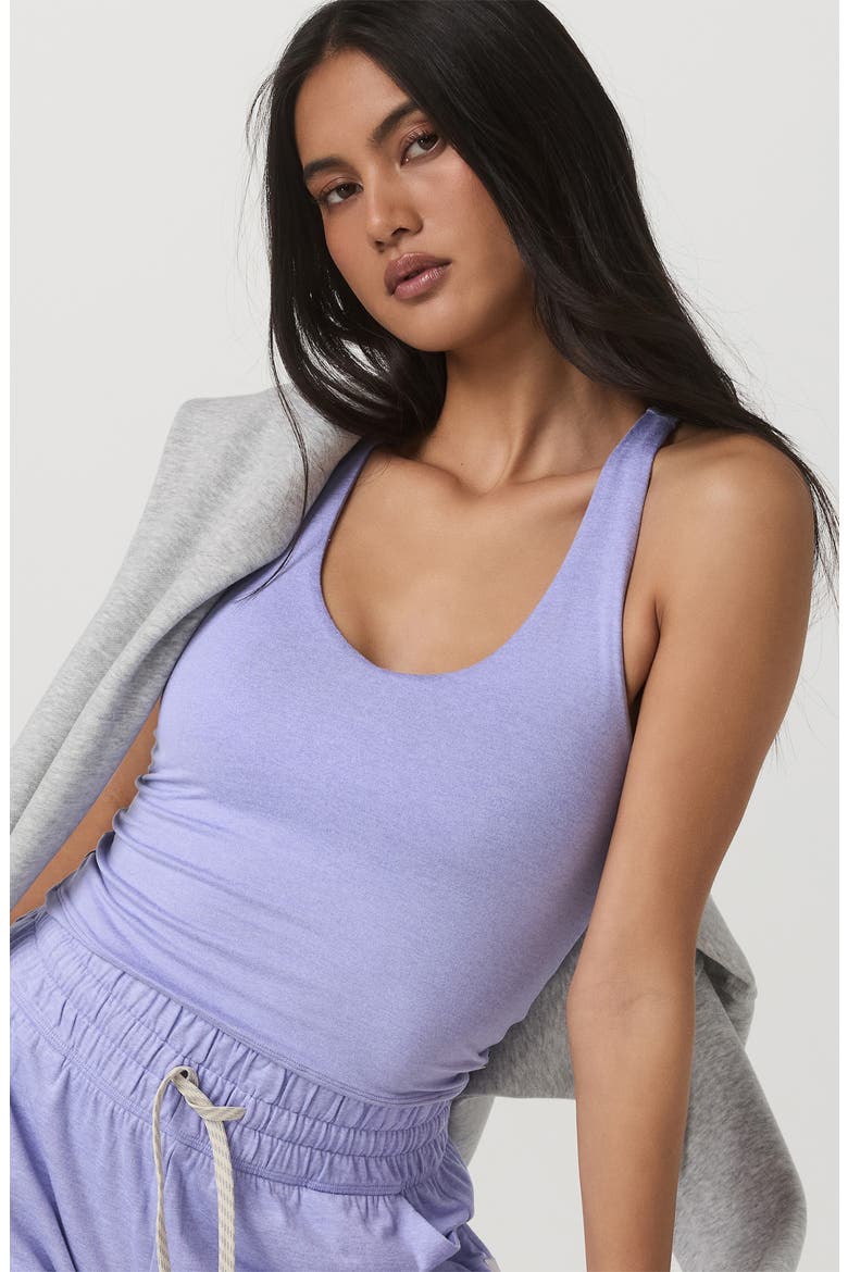 Halo 2.0 Performance Crop Racerback Tank Top, Alternate, color, HYACINTH HEATHER